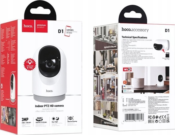 Kamera Ip Hoco Hoco Kamera Wewntrzna Full Hd D1 Biaa