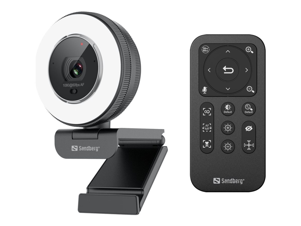 Sandberg Streamer Usb Webcam Pro Elite   Live Streaming Kamera   Farve   2560 X 1440   Audio   Usb 2 0   H 264  H 265  Mjpeg  Yuy2